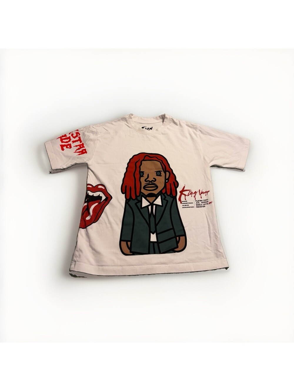 Elan Playboi Carti Slattt Red Cartoon Graphic t-shirt Medium Rare